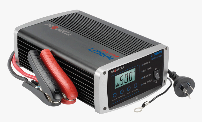 12v Automatic 50 Amp 5 Stage Lithium Battery Charger - 12v 50 Amp Battery Charger, HD Png Download, Free Download