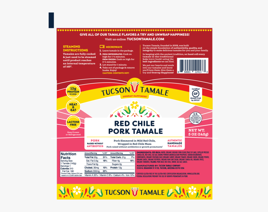 Red Chile Pork Tamale - 850001124010, HD Png Download, Free Download