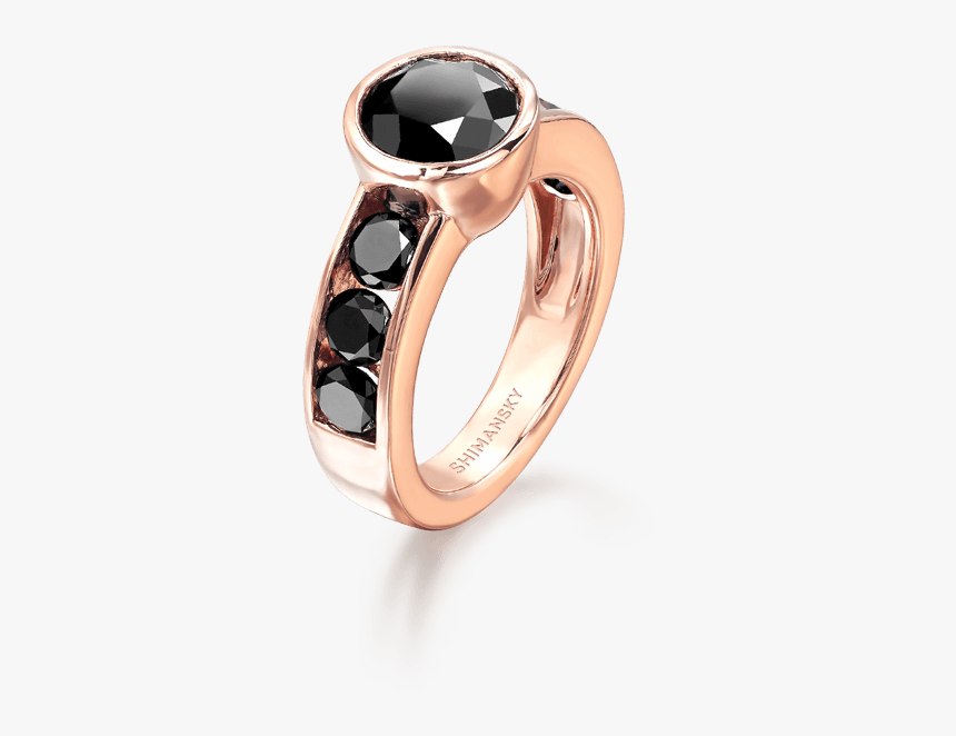 Black Diamond Ring Rose Gold - Engagement Ring, HD Png Download, Free Download