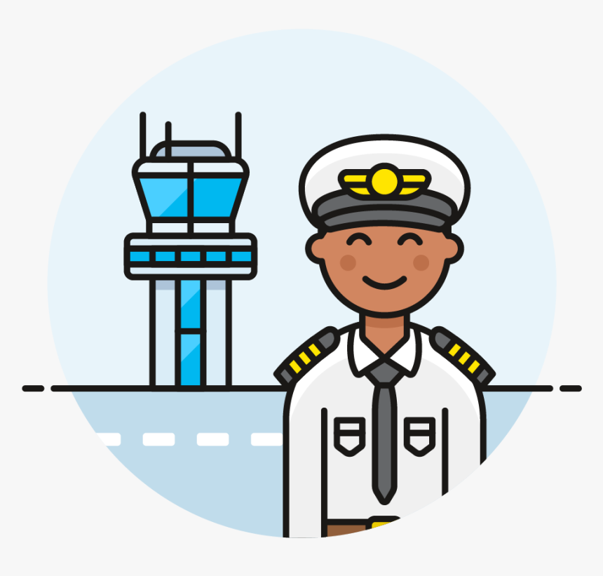 Captain Clipart Male Pilot - Pilot Cartoons, HD Png Download, Free Download