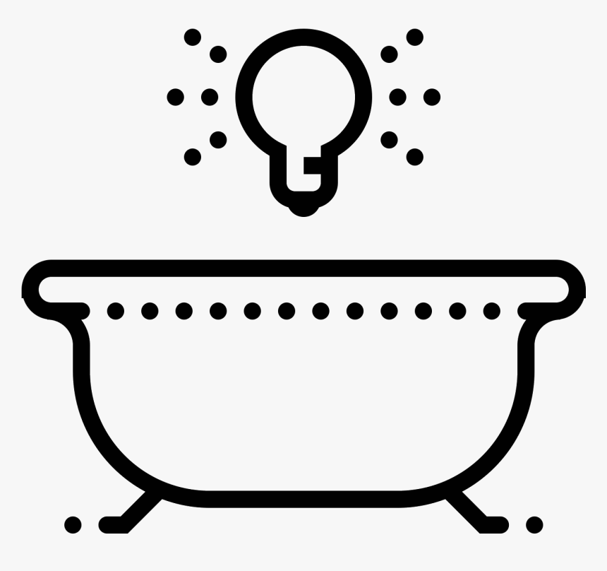 Jpg Black And White Stock Bath Light Icon - Bathroom Light Icon, HD Png Download, Free Download