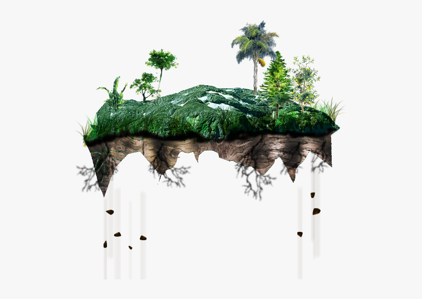 #3d #mystikers #plants #arboles #galaxia ##green #pasto - Transparent Floating Island Png, Png Download, Free Download