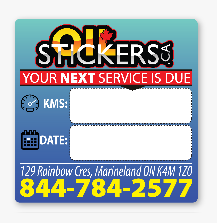 Oil Change Reminder Sticker - Paper Product, HD Png Download, Free Download
