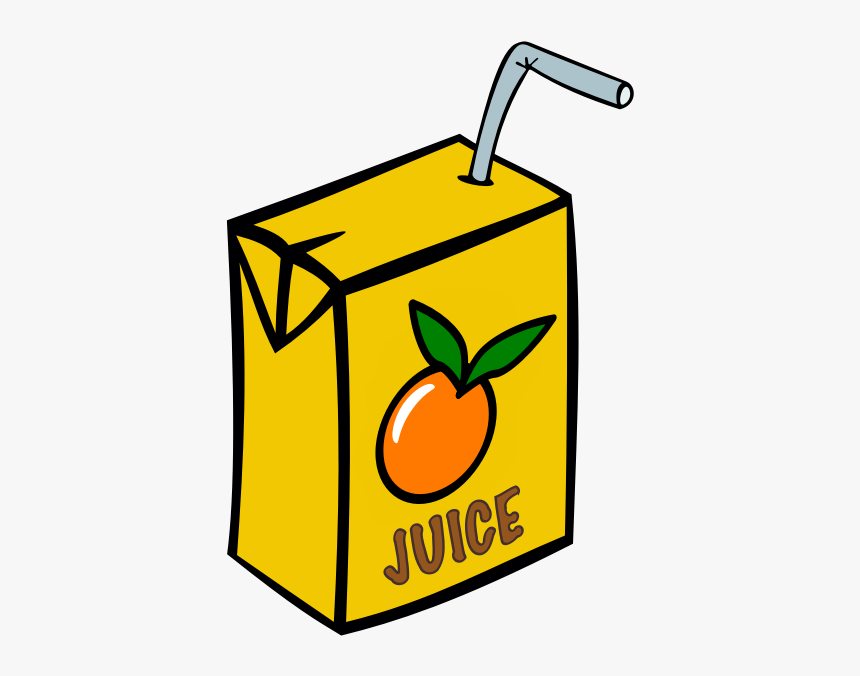 Juice Box With Straw - Orange Juice Box Clipart, HD Png Download, Free Download