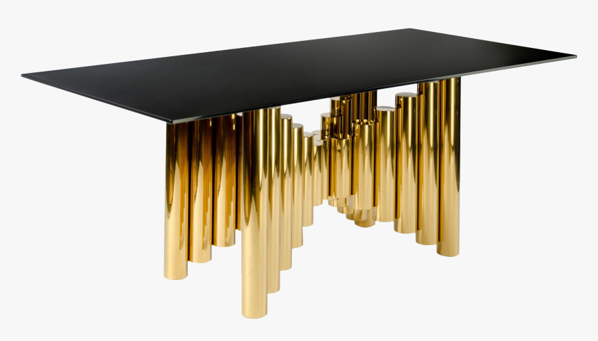 Dining Table Glass Black Gold, HD Png Download, Free Download