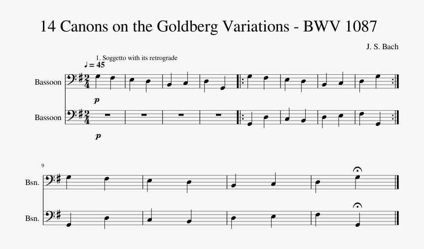 14 Canons On The Goldberg Variations - Singe Dir Mit Herz Und Mund Noten, HD Png Download, Free Download