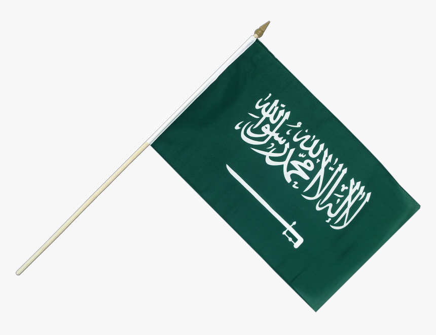 Hand Waving Flag - Saudi Arabia Flag With Stick Transparent, HD Png Download, Free Download