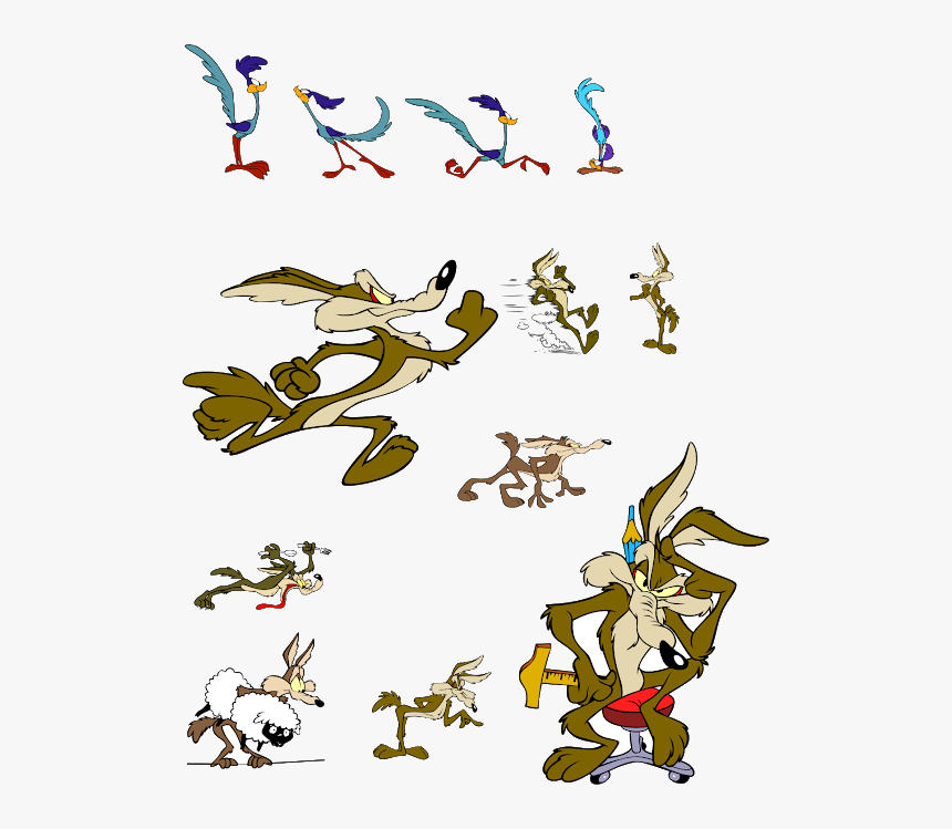 Road Runner Cartoon Coyote , Png Download - Roadrunner And Coyote Running, Transparent Png, Free Download