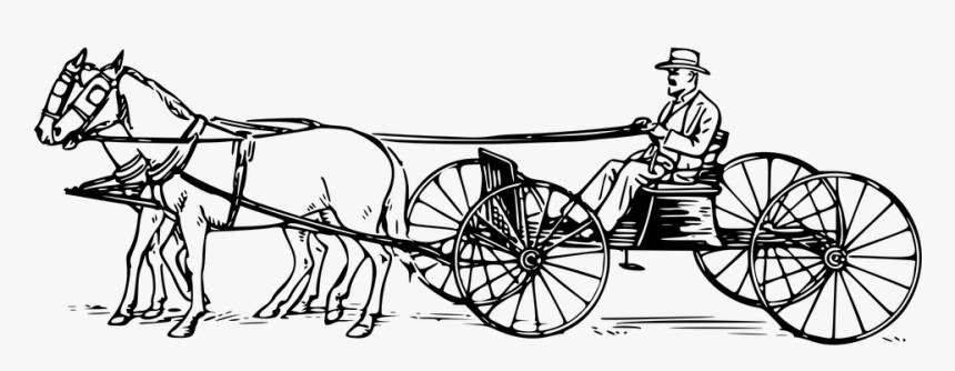 Coloring Page Horse Carriage, HD Png Download, Free Download