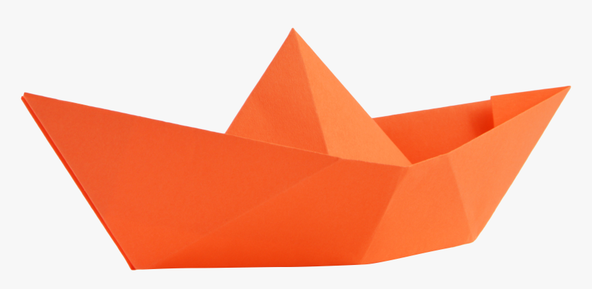 Paper Ship Orange Transparent Background Png - Origami, Png Download, Free Download