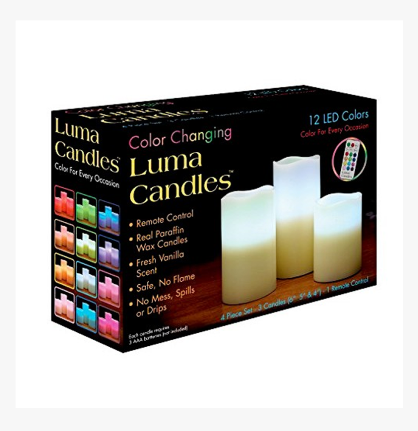 Flameless Color Changing Candles With Remote Control - Luma Color Changing Candles With Remote Control, HD Png Download, Free Download