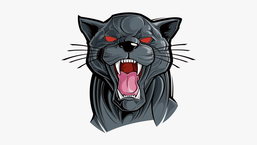 Angry Black Panther - Panther With Mouth Open, HD Png Download, Free Download