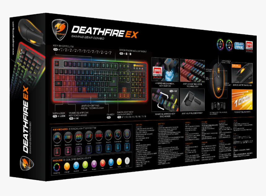 Cougar Deathfire Ex Gaming Keyboard And Mouse"

 
 - Keyboard With Gaming Mouse Cougar Deathfire Ex Usb, HD Png Download, Free Download