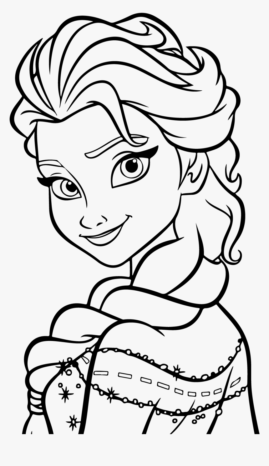 Disney Princess Frozen Elsa Coloring Page Printable - Coloring Drawing Elsa Frozen, HD Png Download, Free Download