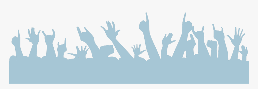 People Raising Hands Silhouette , Png Download - Hands In Crowd Silhouette, Transparent Png, Free Download