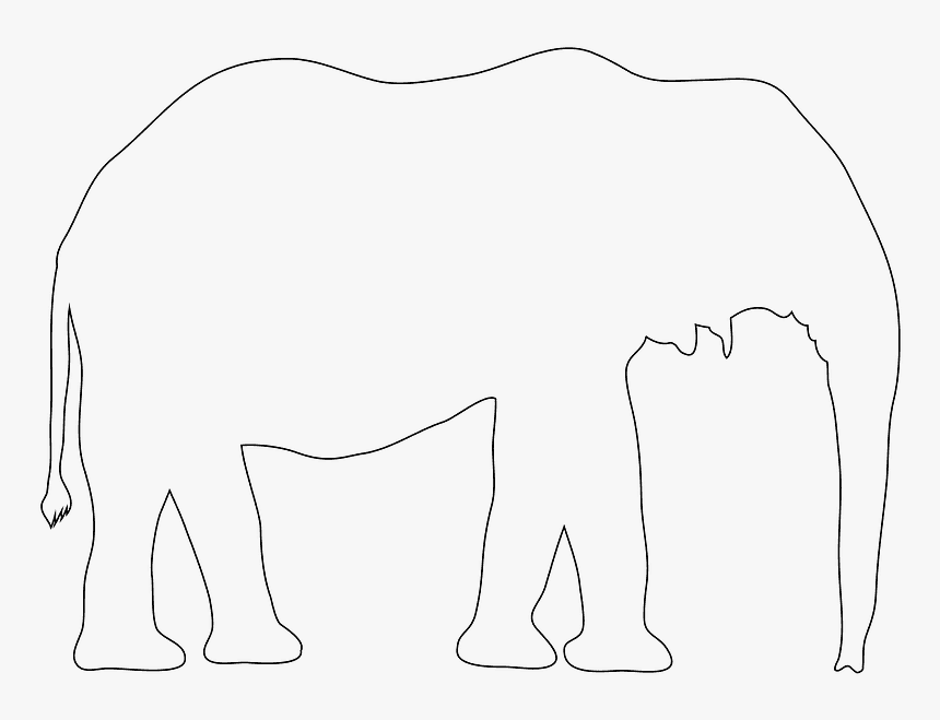 Silhouette Contour Éléphant, HD Png Download, Free Download