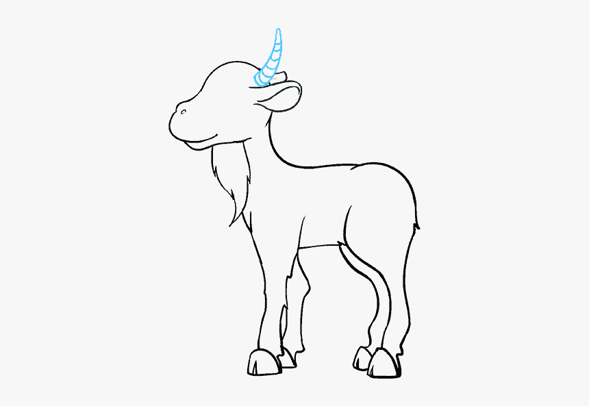 How To Draw Goat - Outline Images Of Goat Cartoon, HD Png Download, Free Download
