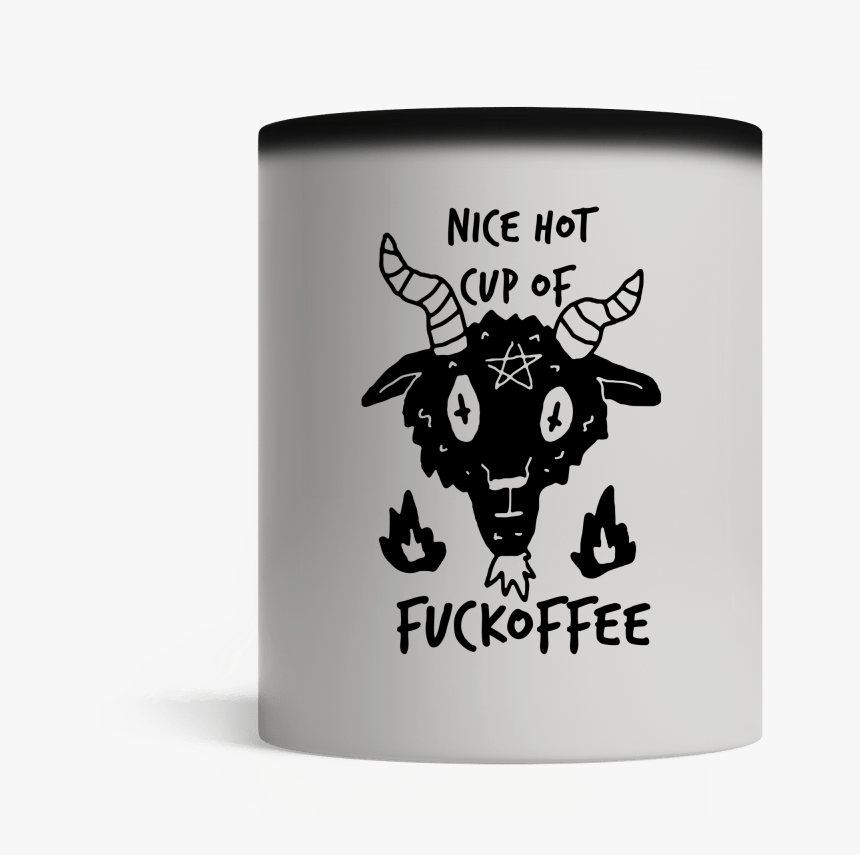 Satan Goat Head Nice Hot Cup Of Fuckoffee Mugs - Cartoon, HD Png Download, Free Download