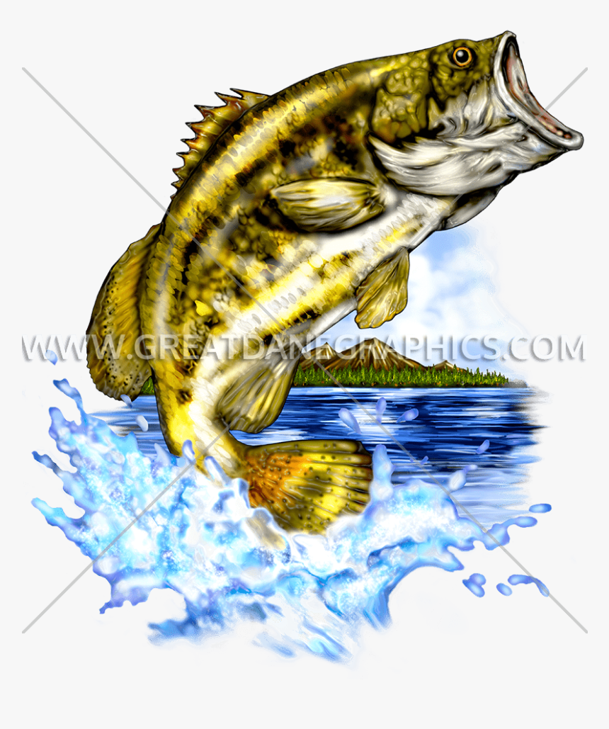 Big Mouth Bass Fish Clipart Clip Library Stock Large - Largemouth Bass Jumping, HD Png Download, Free Download