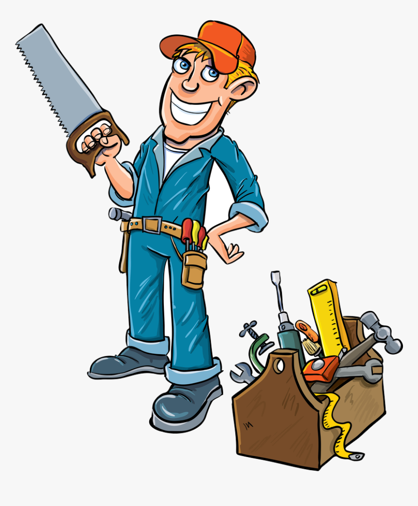 Transparent Hand Saw Clipart - Cartoon Image Of A Builder, HD Png Download, Free Download