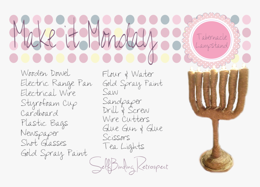 How To Make A Tabernacle Lampstand, Menorah, Diy - Hanukkah, HD Png Download, Free Download