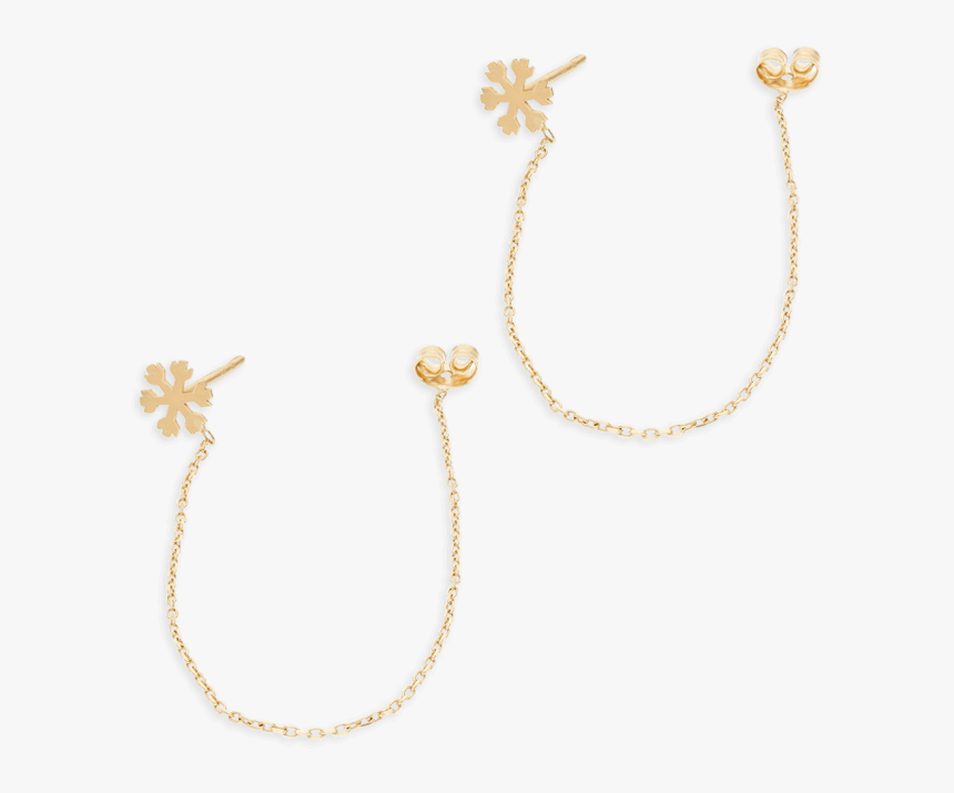 Snowflake Drop Earrings, Yellow Gold - Necklace, HD Png Download, Free Download