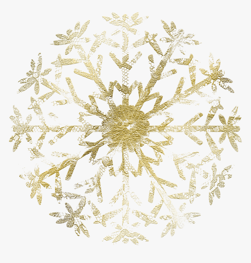 Gold Snowflake Png - Doily, Transparent Png, Free Download