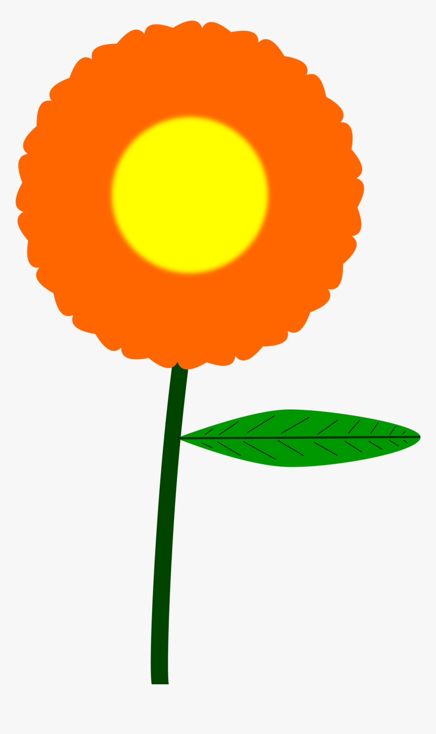 Orange Flower Clip Arts - Orange Flower Clipart, HD Png Download, Free Download