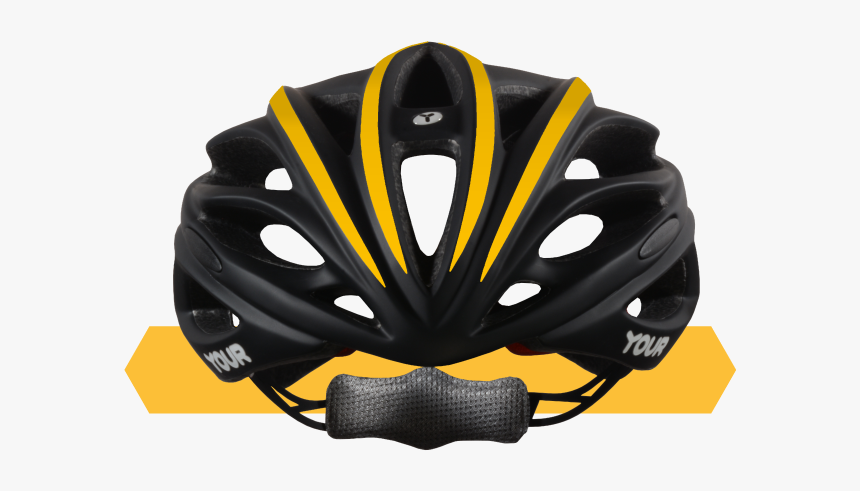 Your Helmets Team Black 01 Front Sunflower Yellow Stripes - Bicycle Helmet, HD Png Download, Free Download