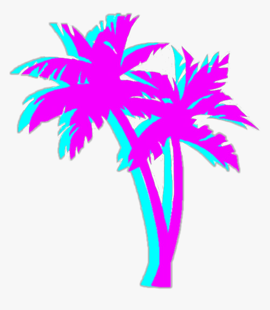 Bright Colorful Neon Aesthetic Tumblr Vaporwave - Vaporwave Transparent Palm Tree Png, Png Download, Free Download