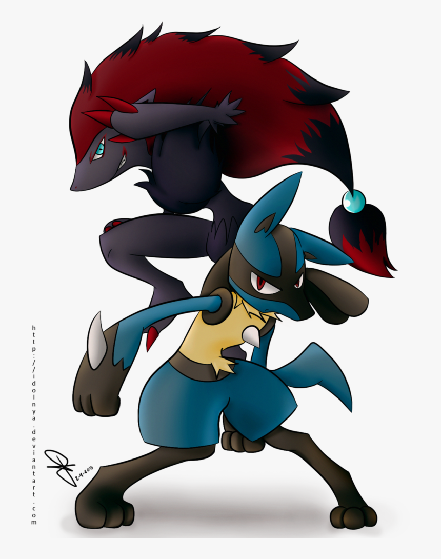 Pokemon Lucario Et Zoroark , Png Download - Pokemon Lucario And Zoroark, Transparent Png, Free Download