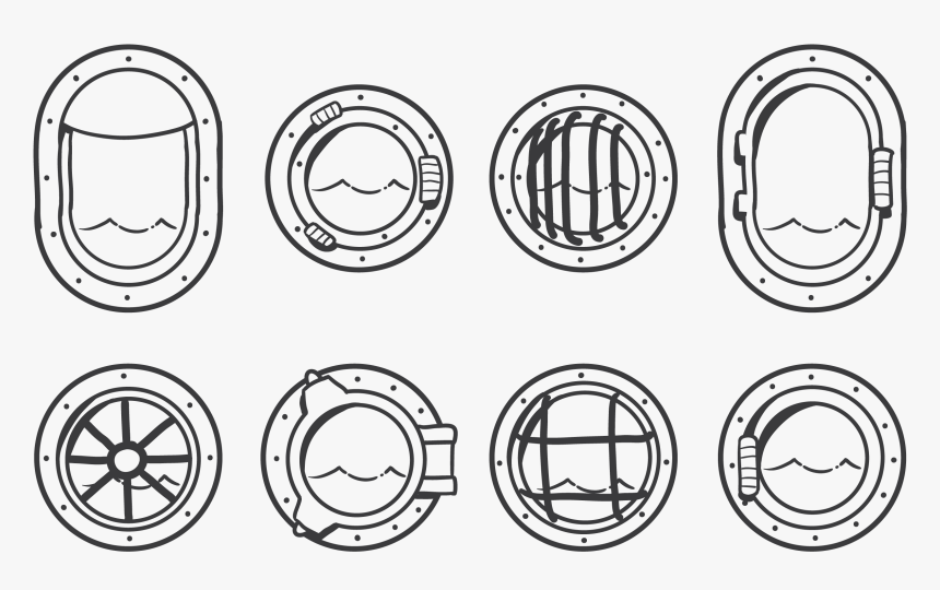 Porthole Icons Vector - Drawing, HD Png Download, Free Download