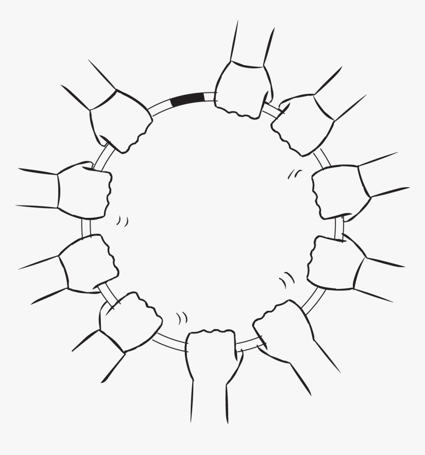 Overhead View Of Group Of Hands Holding Onto A Hula - Hula Hoop, HD Png Download, Free Download