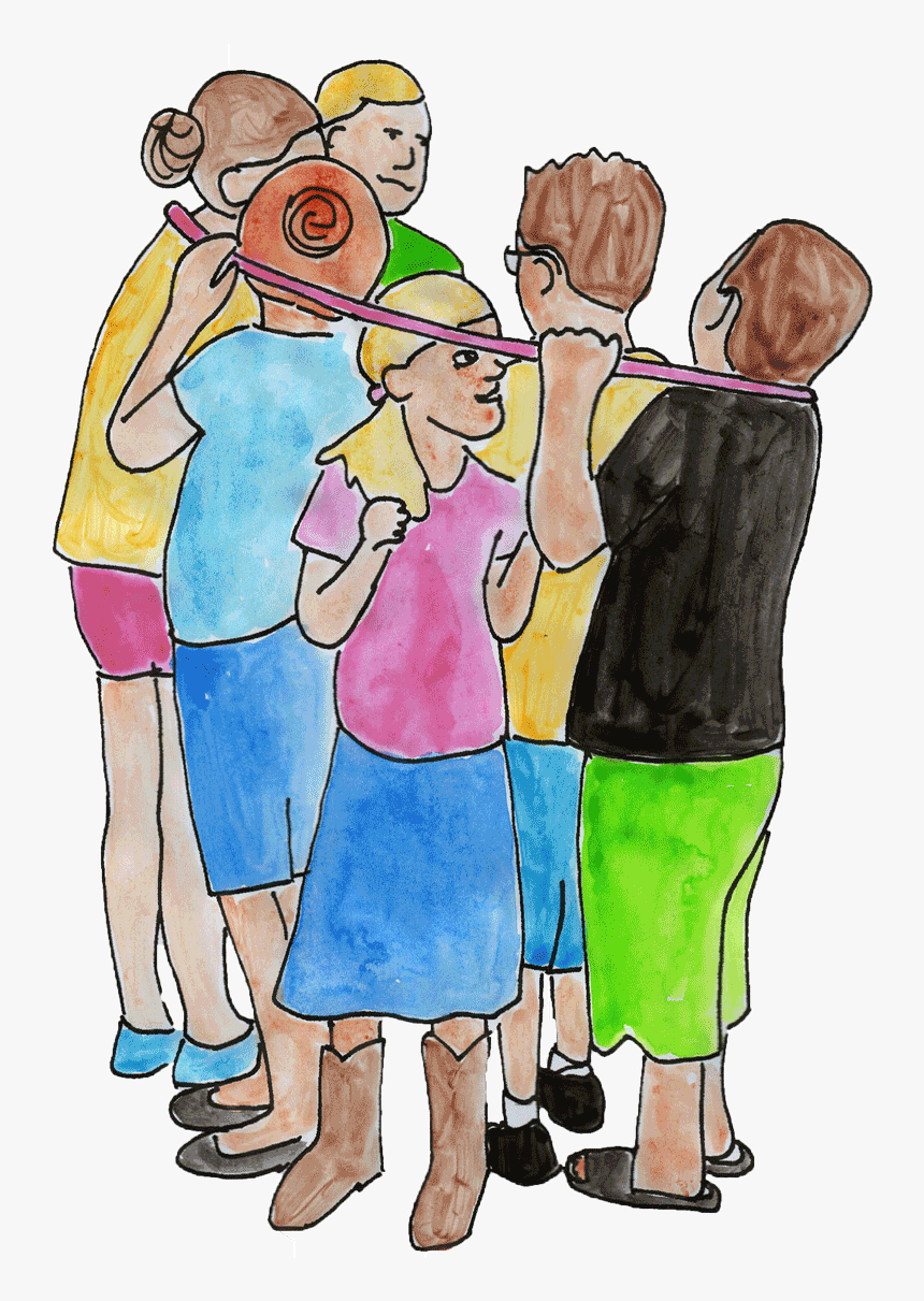 Watercolor Kids In A Hula Hoop Demonstrating States - Cartoon, HD Png Download, Free Download