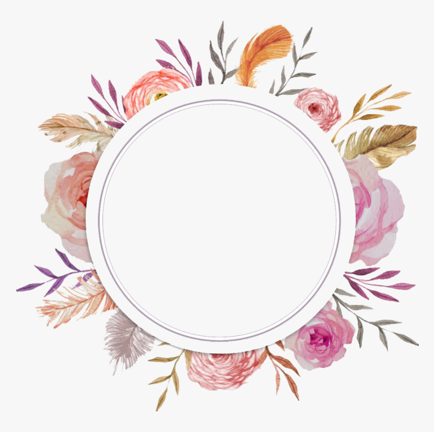 Watercolor Floral Flower Frame Png Transparent Image - Watercolor Flowers Frame Png, Png Download, Free Download