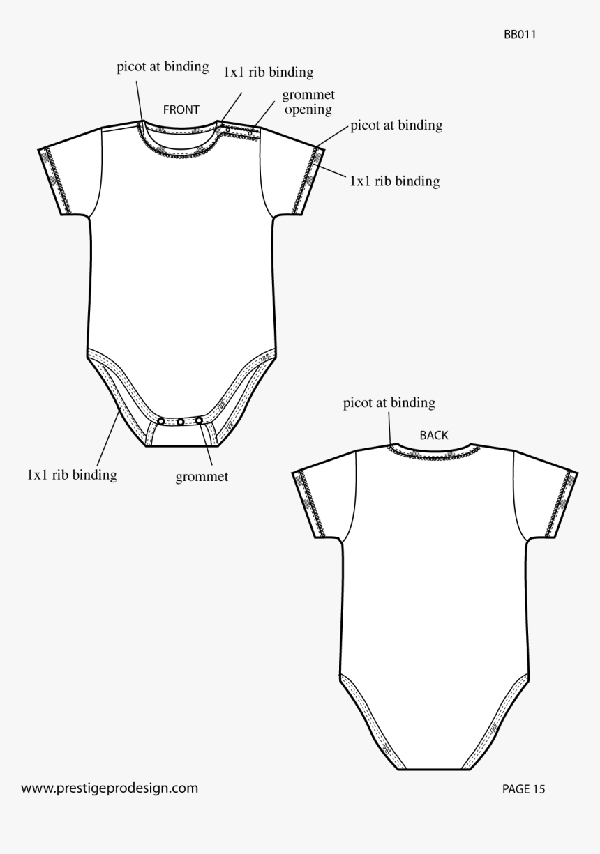 Transparent Baby Onesie Png - Baby Onesie Template Back, Png Download, Free Download
