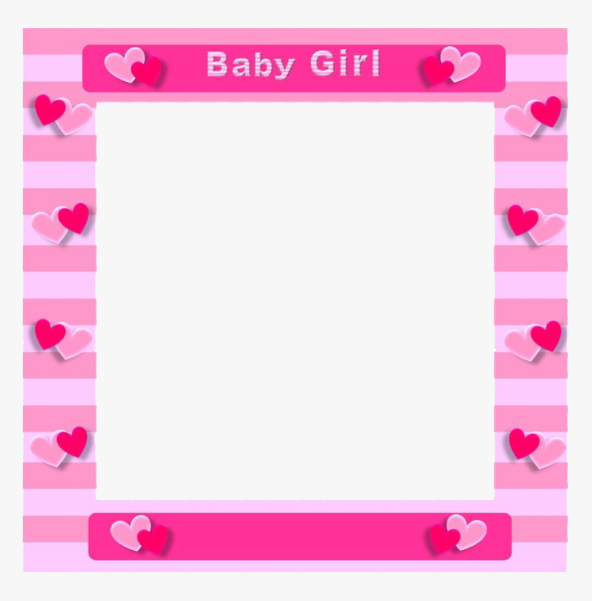 Square Pink Frame Png Transparent Image - Frame For Baby Girl Png, Png Download, Free Download