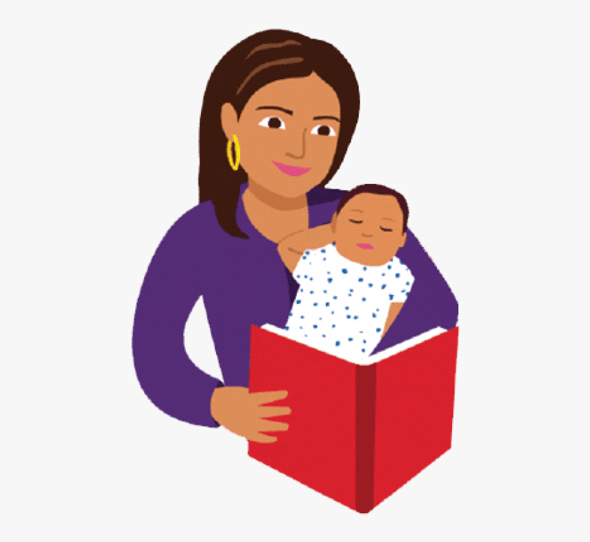 Free Png Download Mom And Baby Reading Book Cartoon - Read To Baby Clipart, Transparent Png, Free Download