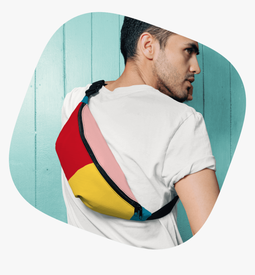 Colorful Custom Fanny Pack - Fanny Pack On Back, HD Png Download, Free Download