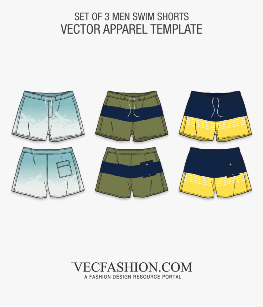 Transparent Swim Shorts Clipart - Swim Shorts Vector, HD Png Download, Free Download