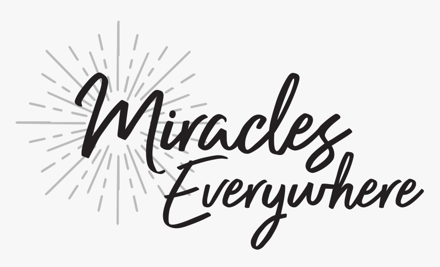 Black & White Version Miracles Everywhere Logo - Miracles Black And White, HD Png Download, Free Download