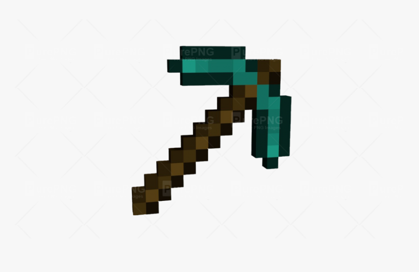 Mincraft Diamond Pick-axe - Minecraft Pickaxe Png, Transparent Png, Free Download