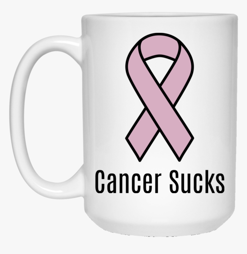 Cancer Sucks Lavender Ribbon Cancer Awareness 15 Oz - Pink Ribbon Breast Cancer, HD Png Download, Free Download