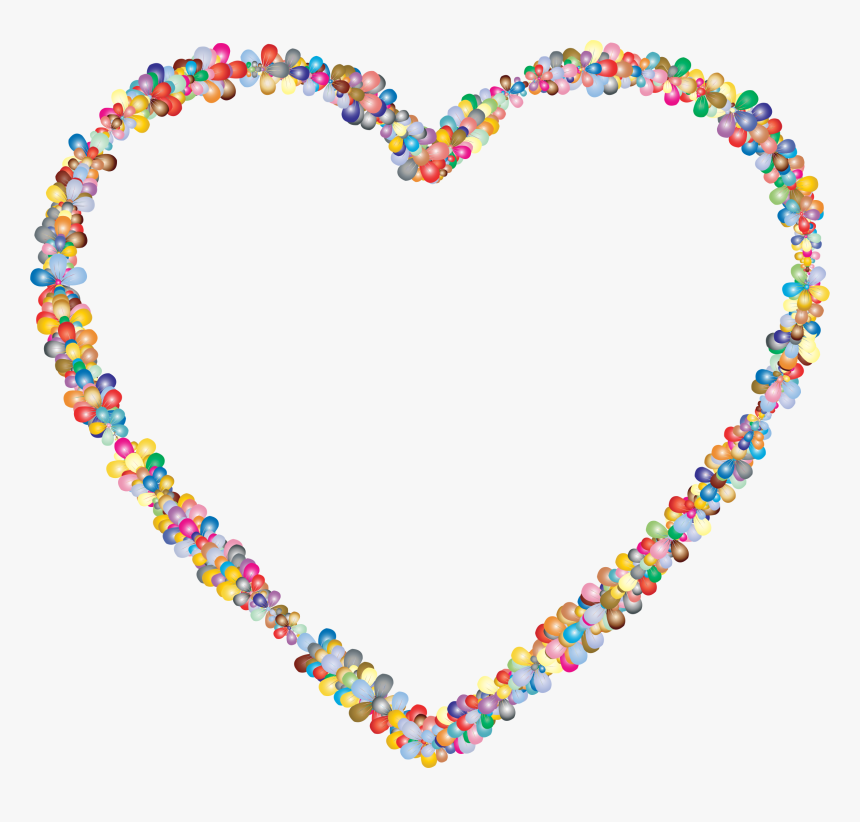 Prismatic Floral Heart Outline Mark Iii Clip Arts - Colorful Heart Balloon Png, Transparent Png, Free Download