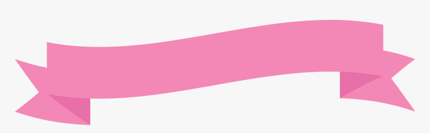 Pink Ribbon Banner Wave With Fold Wedge End - Pink Ribbon Banner Png, Transparent Png, Free Download