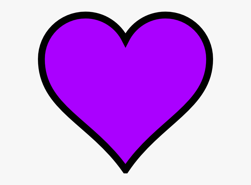 Heart Outline Purple Png - Red Heart Black Outline, Transparent Png, Free Download