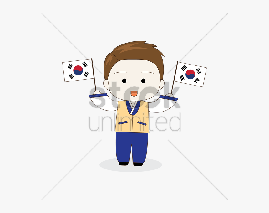 Astronaut Clipart Flag Vector - South Korea Technology Drawing, HD Png Download, Free Download