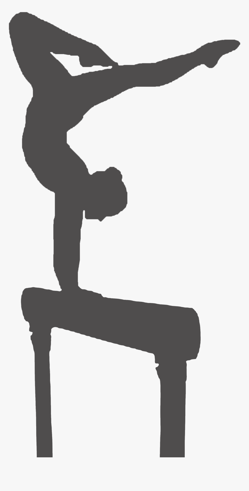 Artistic Gymnastics Silhouette Split Clip Art - Balance Beam Gymnastics Silhouette Png, Transparent Png, Free Download
