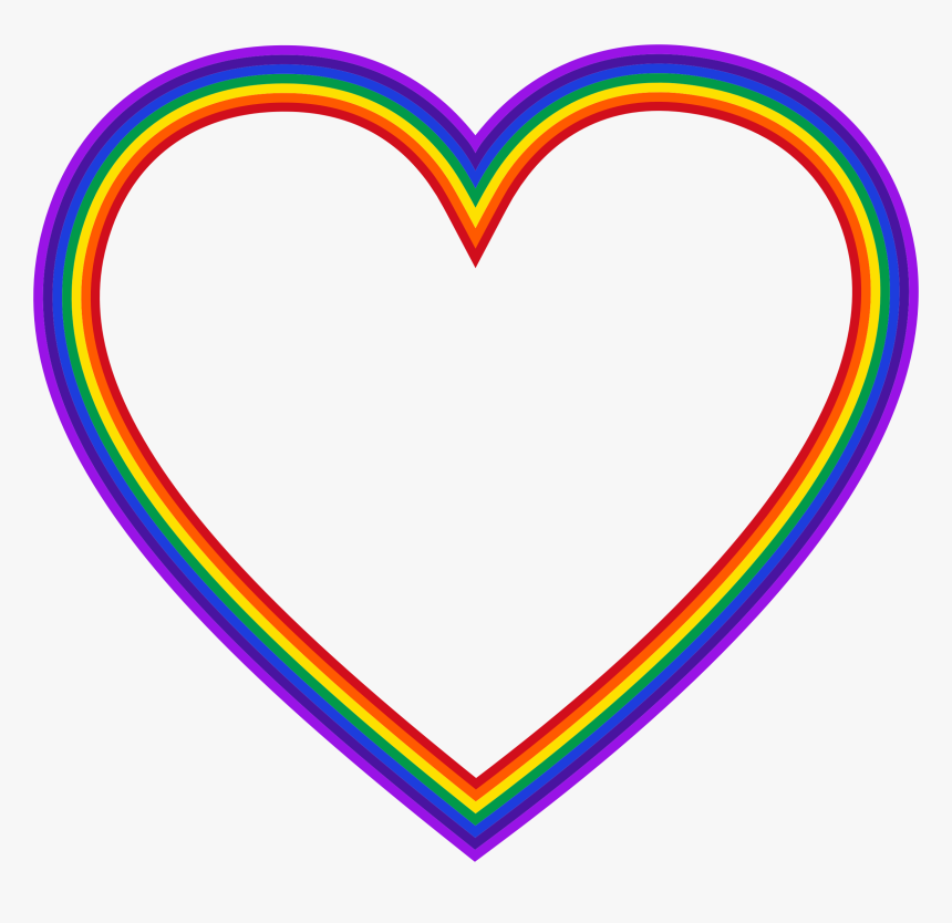 Rainbow Heart 4 Clip Arts - Rainbow Heart Png, Transparent Png, Free Download