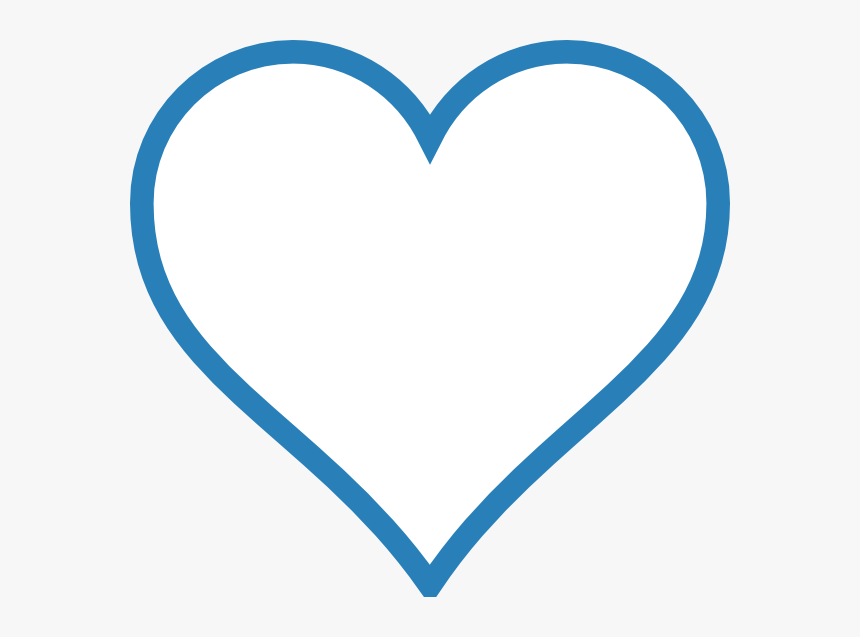 Blue Outline Heart Svg Clip Arts - Heart Outline Blue, HD Png Download, Free Download